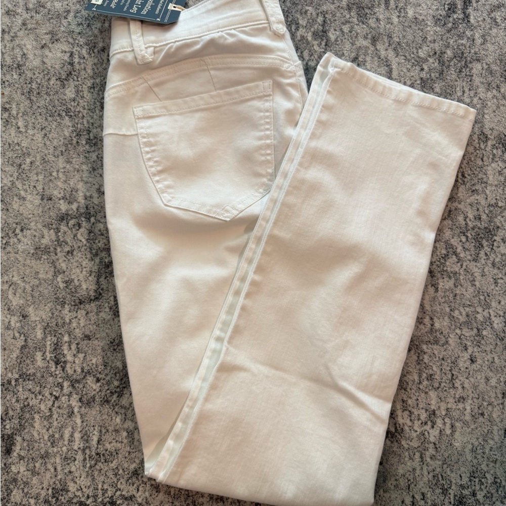 Democracy Women's Straight Leg White Jeans